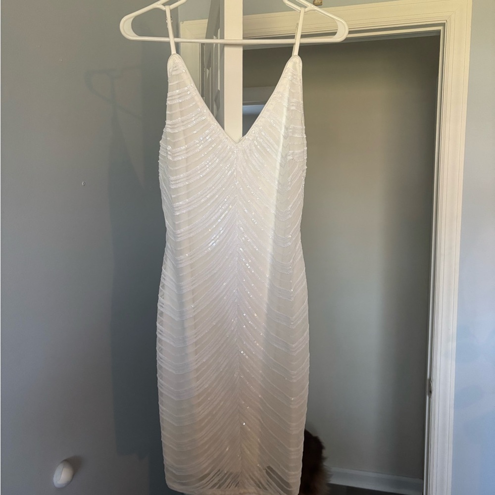 Elegant White Sequin Dress